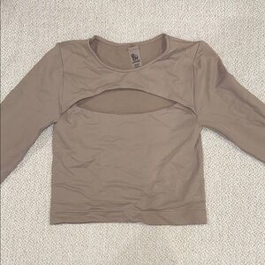 Women's Tan Cutout Top